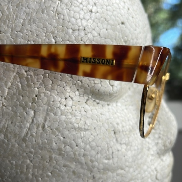 Missoni 90’s Vintage Tortoise Shell Gold Eyeglasses M165 358 Made in Italy - Picture 3 of 11